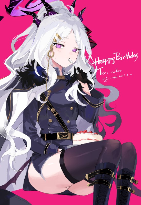 生日快乐嘻嘻 画了你老婆@re_color#碧蓝档案# #空崎日奈# source