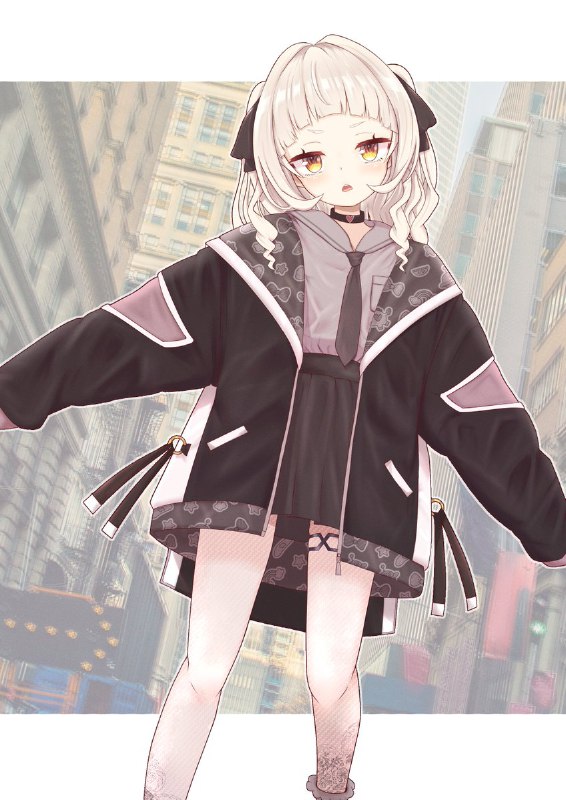 地雷系&ストリートコーデシオンちゃん#シオンの書物(シオンちゃん私服ファッションシリーズPart5)※ツリーに全身差分あります source