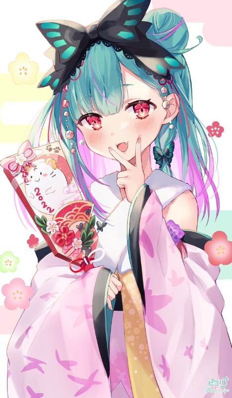 🎍🦋🎍#潤羽るしあ 　#絵クロマンサー source