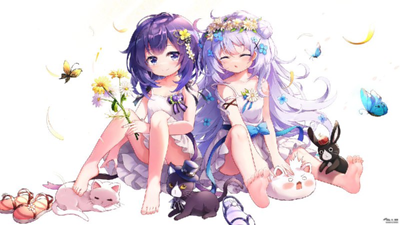 チノフユと花畑描きました～🦋🌼🐱🐱🐱🐰🐰🐰🌼🦋 #ご注文はうさぎですか sourceチノフユと花畑描きました～🦋🌼🐱🐱🐱🐰🐰🐰🌼🦋 #ご注文はうさぎですか source
