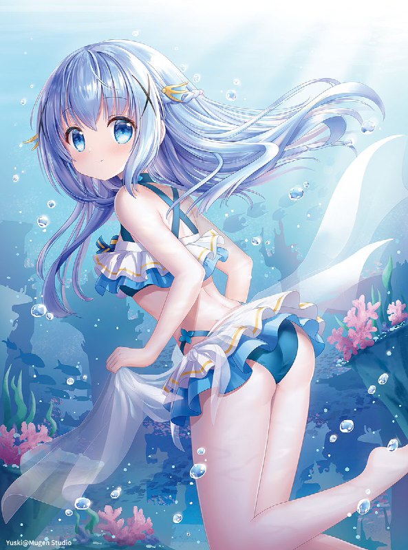 海で宝探しをしているチノちゃんは、 何かを見つけて急いで見てみよう！#ご注文はうさぎですか#gochiusa #ごちうさ source