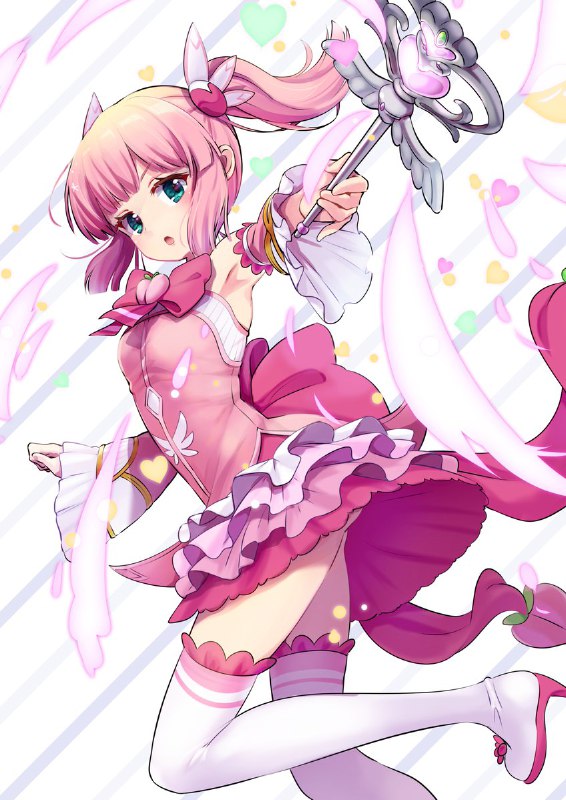 桃「フレッシュハートピーチシャワー！」#まちカドまぞく #千代田桃 source