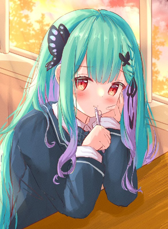 新衣装の後輩るしあちゃん🦋#潤羽るしあ新衣装#絵クロマンサー source