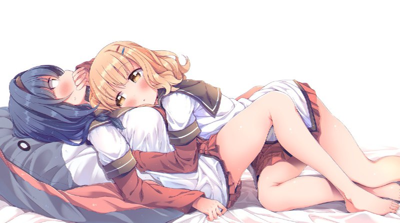 向日葵の心臓の音を聞いてる櫻子と耐える向日葵#ゆるゆり活動日記 source