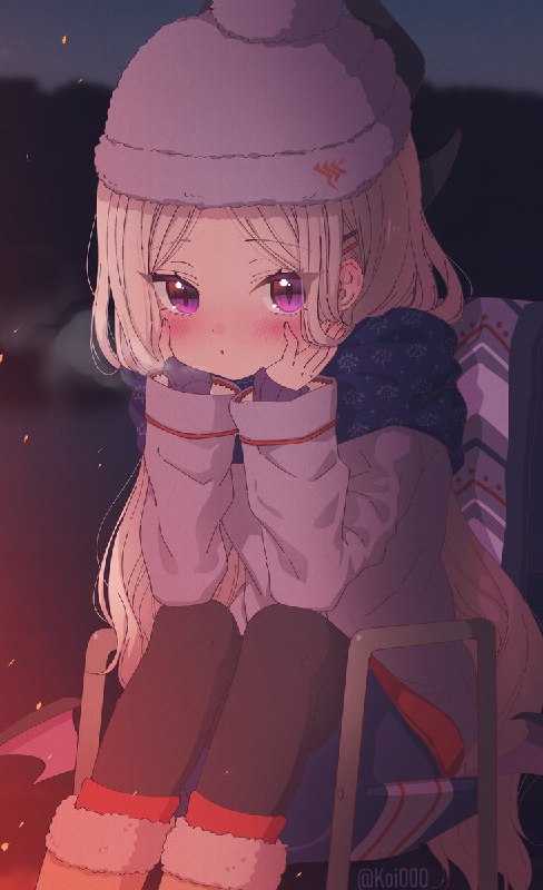 ヒナちゃんと冬キャンしています