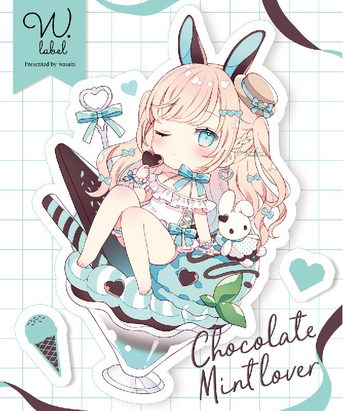 チョコミントパフェ💙 source