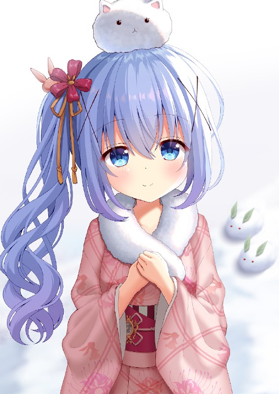 振袖チノちゃんきららMAX3月号扉絵のピンク浴衣も似合ってたのでそのまま冬スタイルに#gochiusa source
