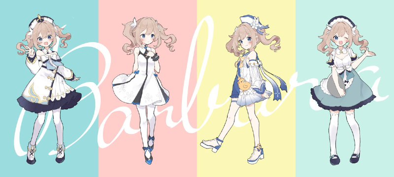 バーバラの衣装はどれも可愛い（バーバラが可愛い）#原神 #barbara source