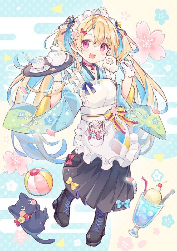 🌸和メイド×しあちゃん🌸 | せんちゃ #pixiv link source