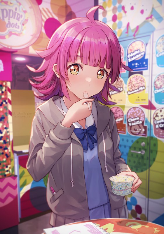アイス食べる璃奈ちゃん可愛い#天王寺璃奈生誕祭2021 source