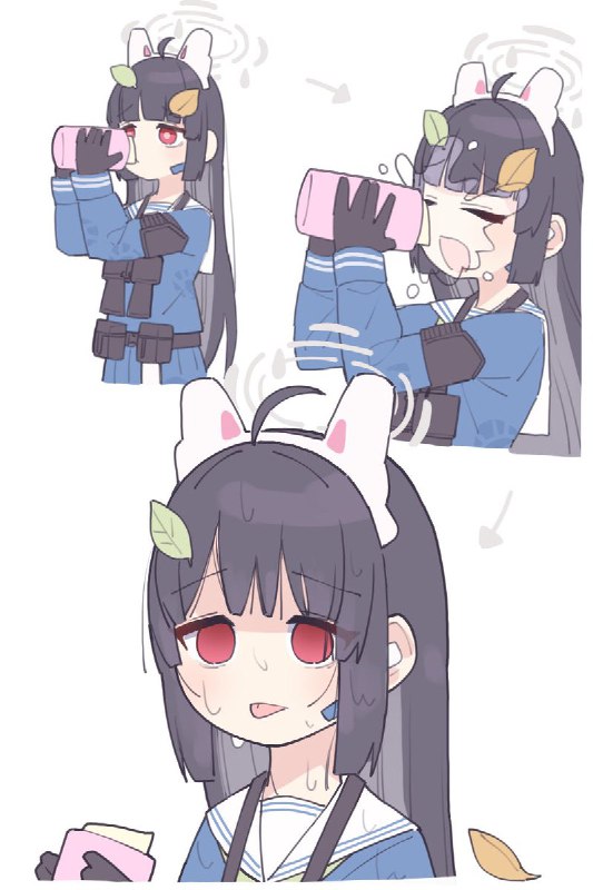 水を飲むミユ#ブルアカ　#霞沢ミユ source