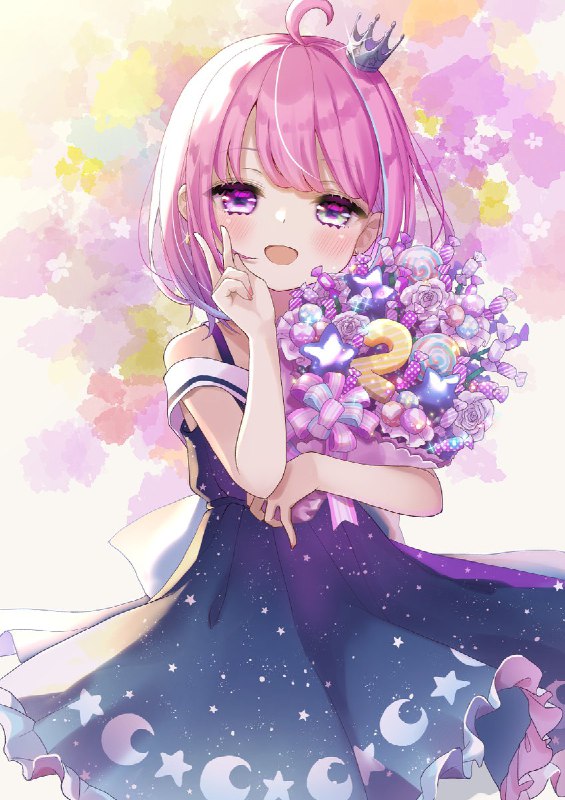 #姫森ルーナ2周年記念LIVE#ルーナート 姫様２周年おめでとうございます🎊✨キャンディブーケを贈ります💖