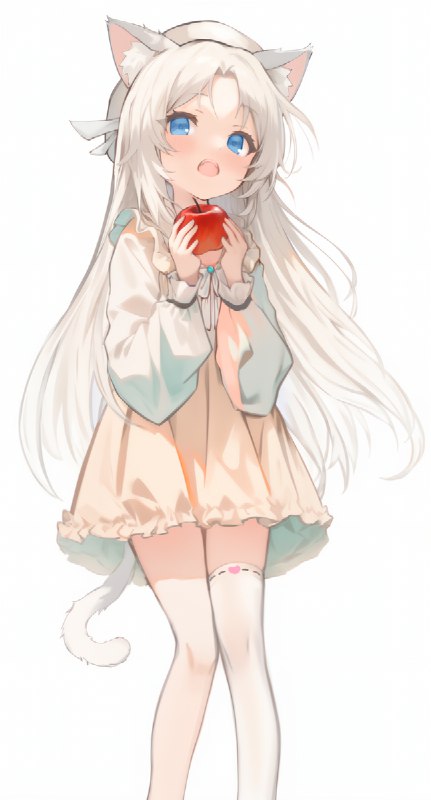 リンゴ / id=118546462 / ふくろy #女の子 #ロリ #ケモミミ #貧乳 #白タイツ #猫耳 #オリジナル #うちの子 #少女 #かわいいは正義