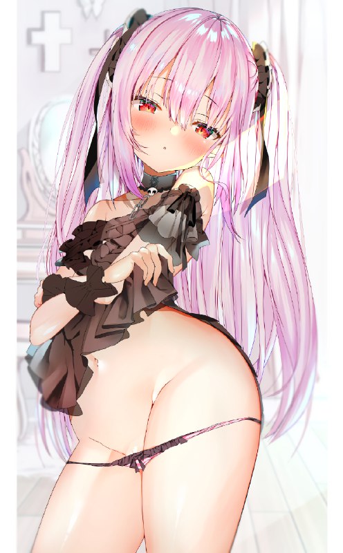 覗かないで / 肉　お仕事募集中#ホロライブ #潤羽るしあ #バーチャルYouTuber1000users入り #絵クロマンサー #すじチラ #R-18 #たくしあげ #パンツ下ろし