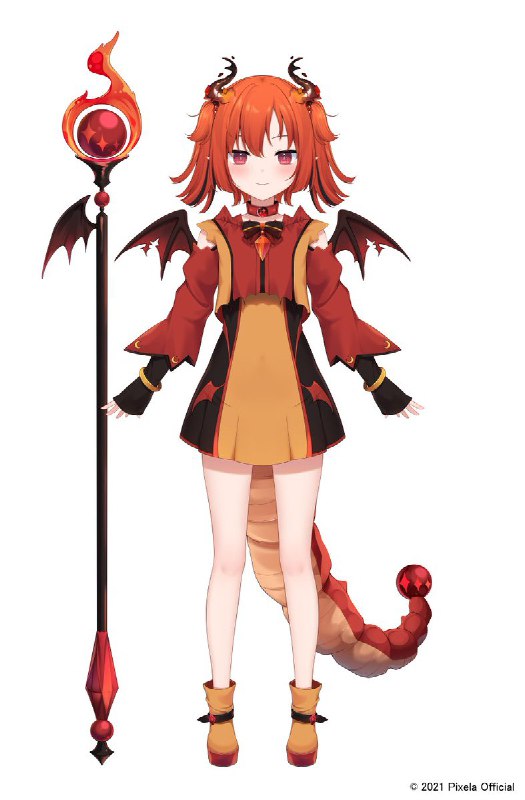 タイのvtuberグループ『Pixela Project』のDraki Kona（ドラキ・コナ）ちゃんのキャラクターデザインを担当しました！🌟可愛いすぎるので是非見てほしいです🧡🔥❤️