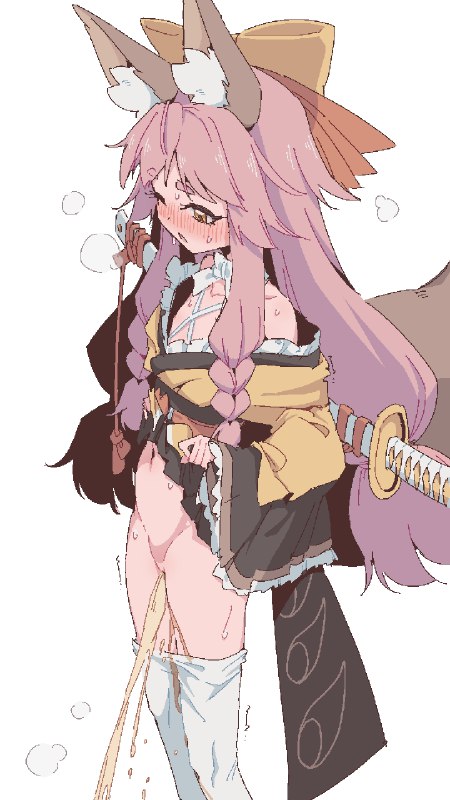  タマモアリア立ちション#R-18 #立ちション #おしっこ #放尿 #タマモアリア #Fate/SamuraiRemnant #タマモナイン #逸れのライダー #白タイツ #女の子の立ちション