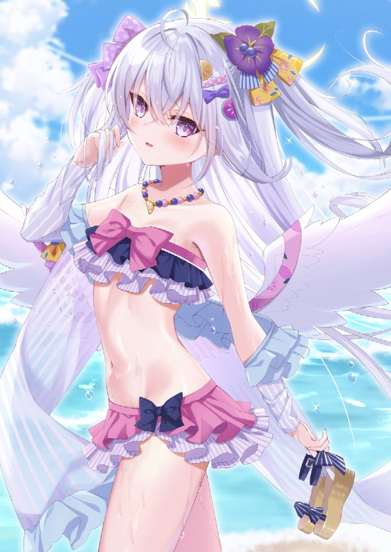 水着アズサ / ふけまち#ブルーアーカイブ #白洲アズサ #水着 #フレアビキニ #おへそ