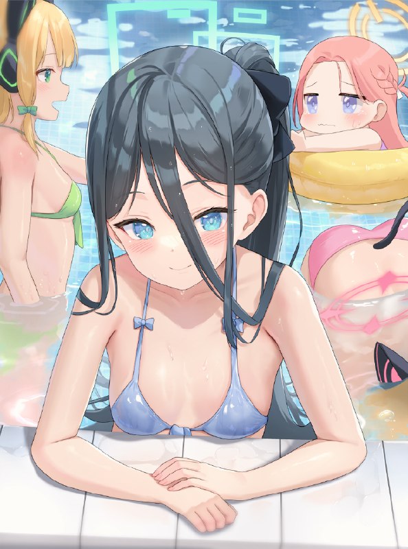 ゲーム開発部 / id=116135658 / なまひゆ #ブルーアーカイブ #天童アリス #花岡ユズ #才羽ミドリ #才羽モモイ #ゲーム開発部 #水着