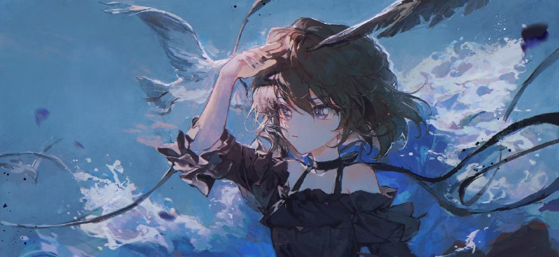 #anime #animegirls #birds #artwork