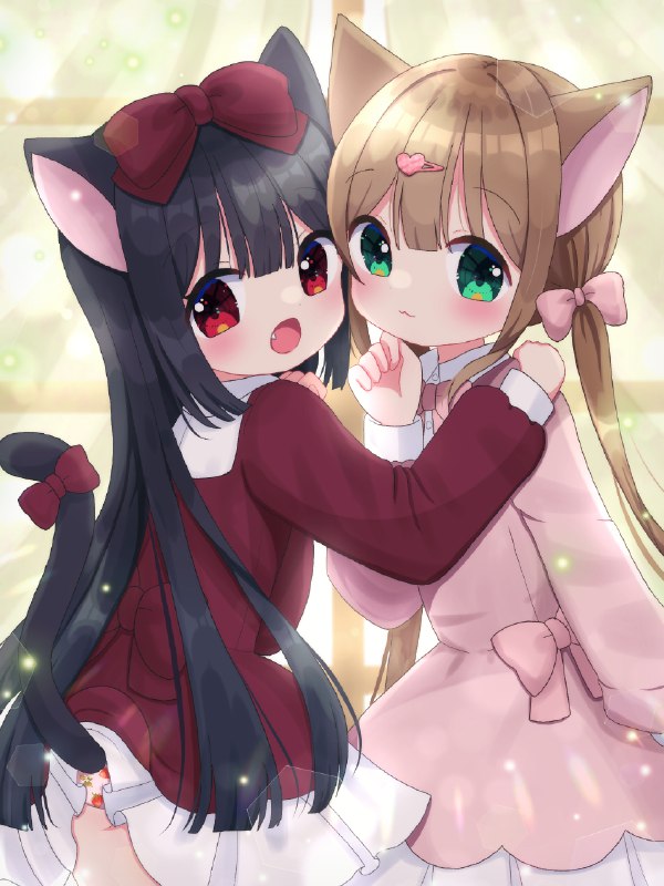 だぶるにゃんず / 猫村ゆゆこ#女の子 #ケモミミ #ねこみみ #猫耳 #二人組 #ロリ #苺パンツ #猫フェス #スカートの中から尻尾