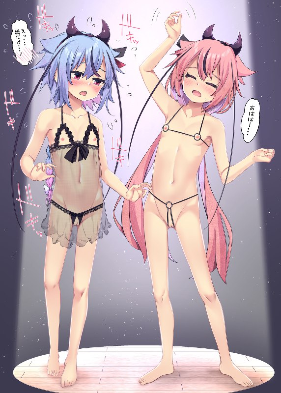 #NSFW ヒメミコエロ下着ショー / 荒居栂美#R-18 #VOCALOID #鳴花ミコト #鳴花ヒメ #セクシーランジェリー #すじ