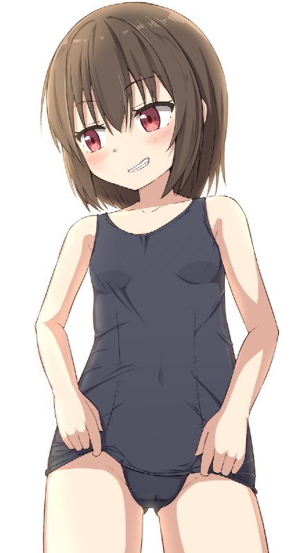 #NSFW スク水を着て白々しく挑発してくる子 / たかしまひろ#オリジナル #スク水 #スクール水着 #ロリ #JS