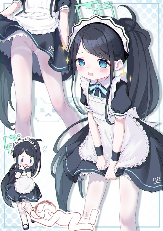  女仆爱丽丝！#loli #天童アリス #ブルアカ #ブルーアーカイブ #メイド服 #白タイツ