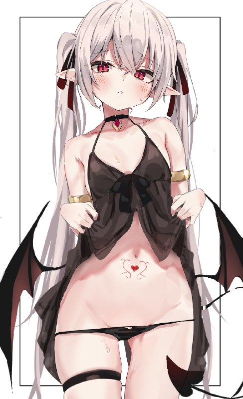  たくしあげ#オリジナル #ロリ #ぱんつ #悪魔