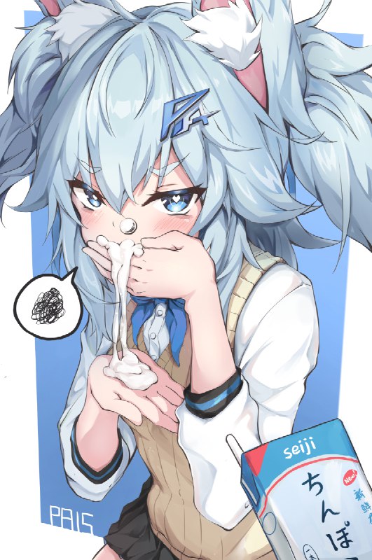 PA-15 / 九曜/ここのつ 1/3#少女前線 #Girl'sFrontline #少女前线 #소녀전선 #落書き #PA-15 #PA15 #ドールズフロントライン #掌受け #謎の白い液体