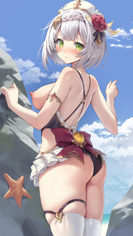 #angel #blue_archive #bottomless #breasts #gym_uniform #kurotate_haruna #megane #nipples #no_bra #shirt_lift #tail #wings #zhixuesource