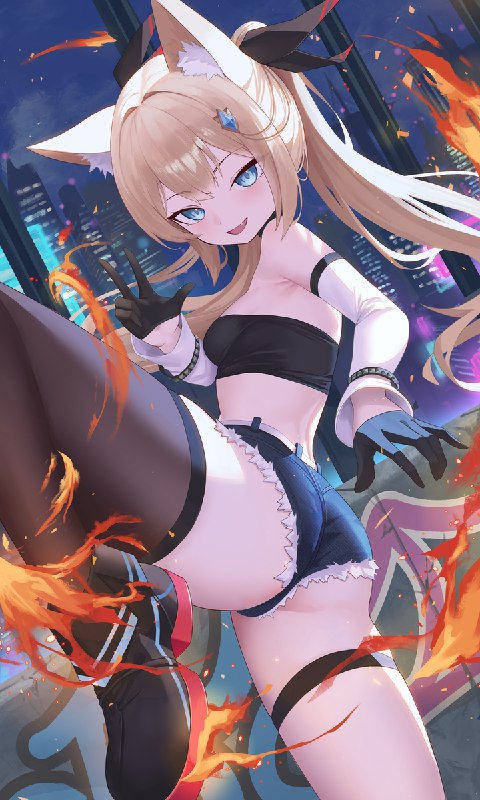 %mid% さあ、始めようぜ#女の子 #横乳 #黒スト #獸耳 #ショートパンツ #ジーンズ #なにこれかっこいい #お尻