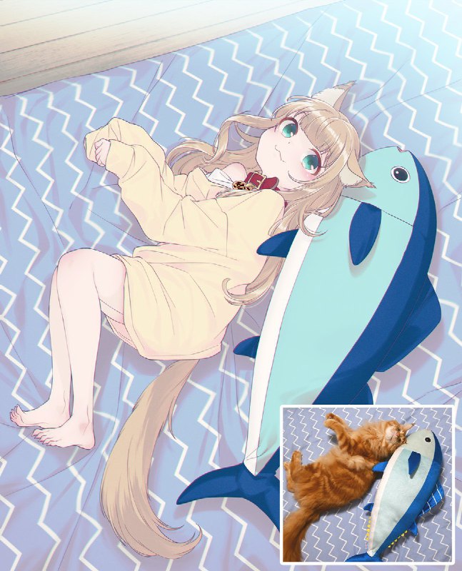 まぐぞうとベッドでゴロゴロするきなこ🐈🐟#うちのねこが女の子でかわいい