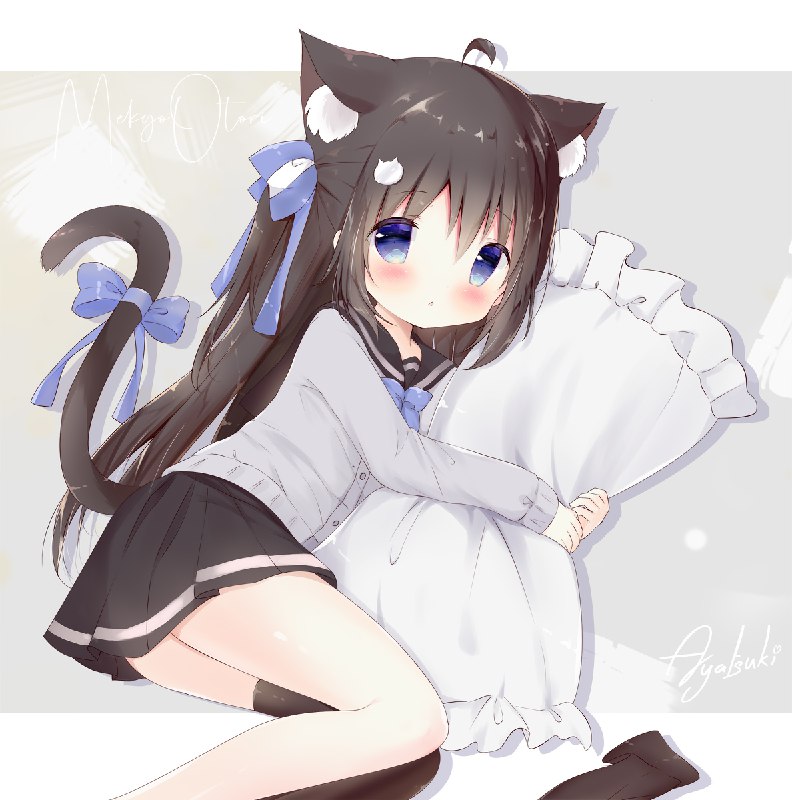 (*´・ｖ・) / あやつき#猫耳 #オリジナル #女の子 #ロリ