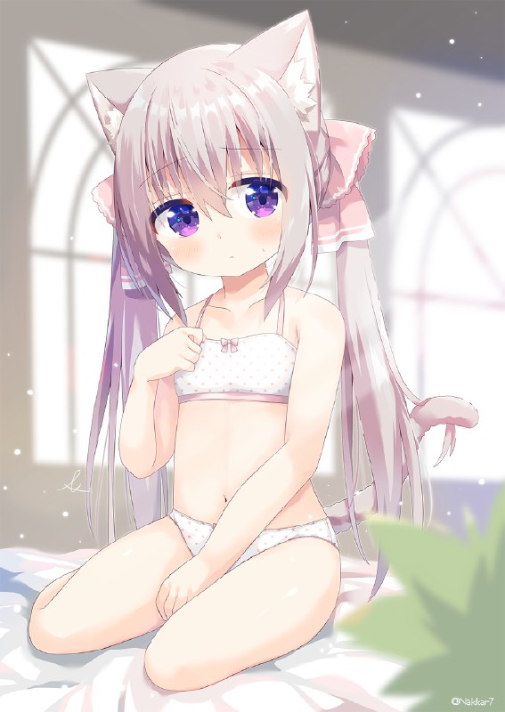 ねこねこねこ / Nakkar#オリジナル #女の子 #猫耳 #下着 #ロリ #おへそ