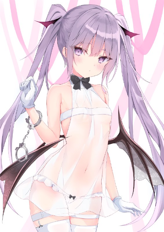 イヴちゃん / ゆのみ#rurudot #女の子 #悪魔っ娘 #ツインテール #貧乳 #ベルトブラ #シースルー #手錠