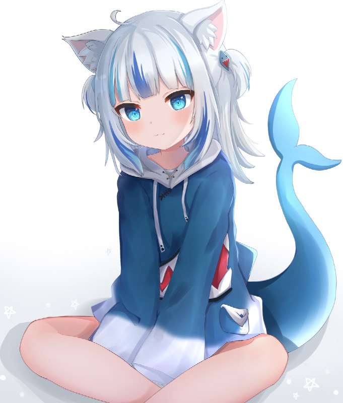 あぐらをかくサメちゃん / ネコザメ🦈#がうる・ぐら #ホロライブ #hololive #バーチャルYouTuber #GawrGura #ロリ #猫耳