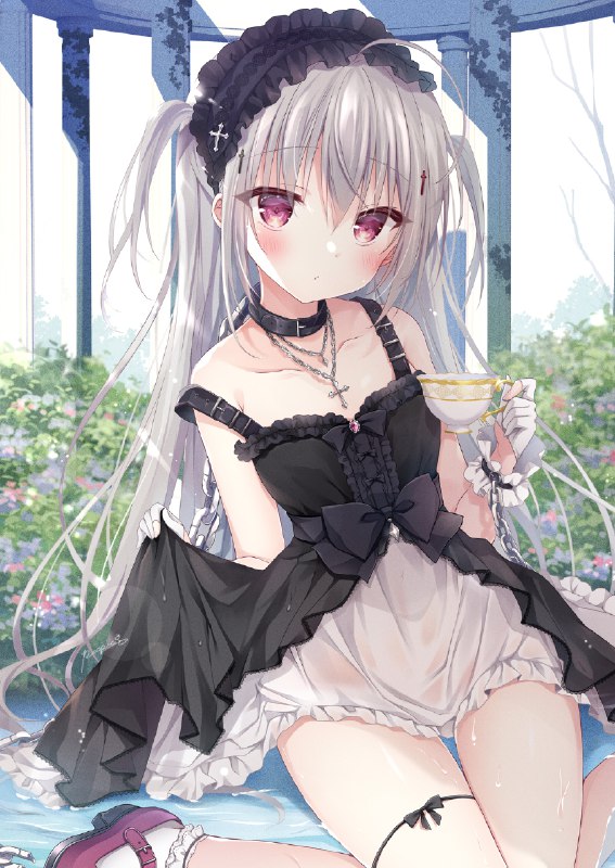  ♰tea time♰#オリジナル #女の子 #ヘッドドレス #ロリータ