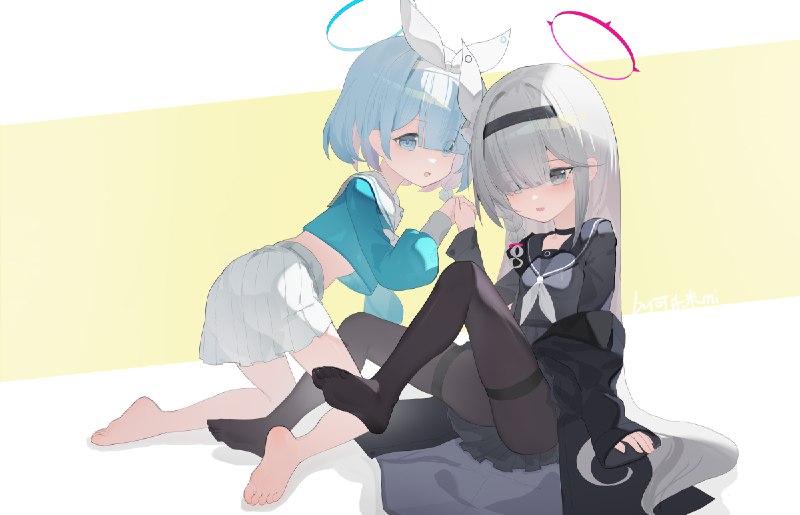  贴贴捏#萝莉 #蔚蓝档案 #少女 #白毛 #碧蓝档案 #女の子 #裸足 #黑丝 #阿罗娜 #普拉娜