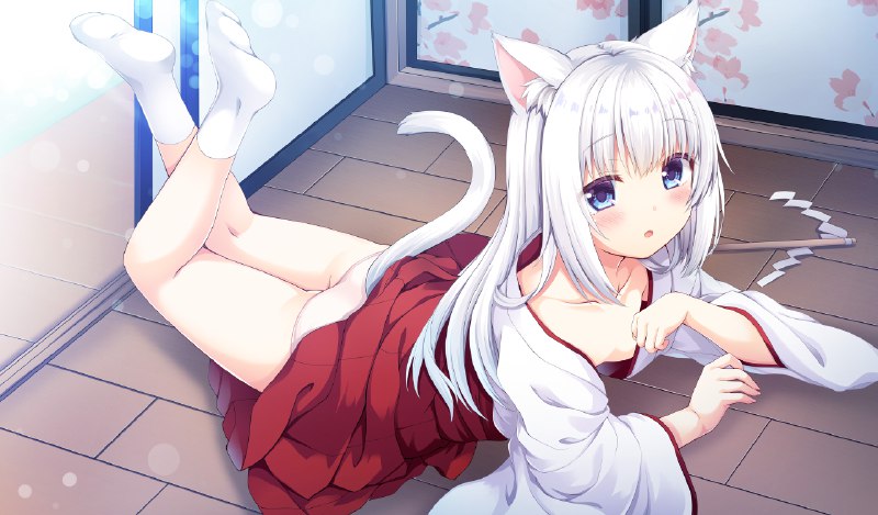 ねこみみ巫女 / 桜庭光#ケモ耳 #巫女 #オリジナル #ぱんつ #ロリ #ねこみみ #ソックス足裏 #足裏 #オリジナル1000users入り