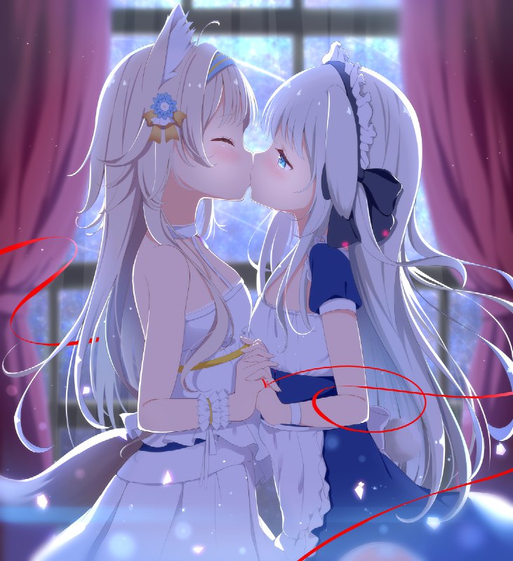 相思相愛百合キス / ☆#百合キス #メイド #VRChat #Skeb #百合 #ウサミミ #キツネ耳 #狐耳 #兎耳 #ケモミミ