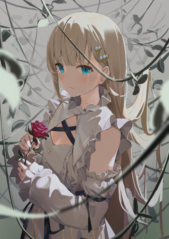 「私の赤い薔薇が黒く 深くなって…」神曲なんだよな！ヽ(･∀･)ﾉ#はなぶさの絵 #黒と薔薇と血と赤と