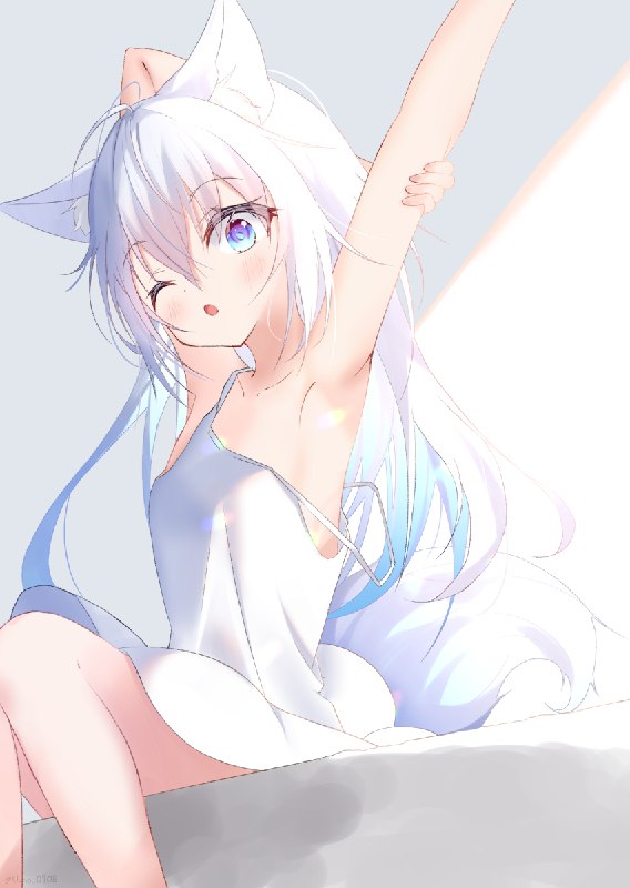 朝☀ / ゆーの#オリジナル #かわいい #女の子 #創作 #けもみみ #ケモ耳 #獣耳