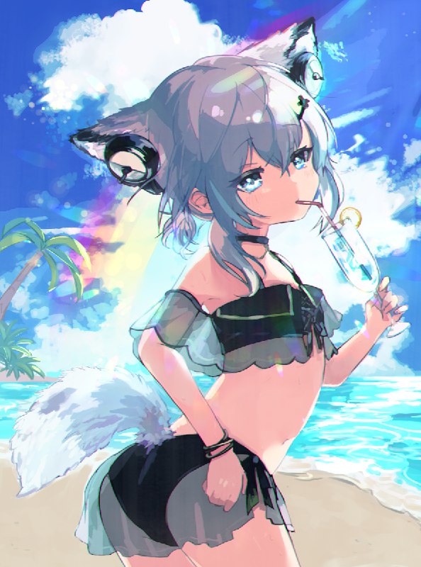  水着ススーロ#アークナイツ #明日方舟 #ススーロ(アークナイツ) #水着 #お尻 #海水浴