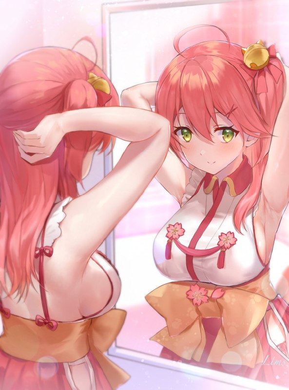 #女の子 💕 - Lims的插画👏 2426 ❤️ 4262 👁️ 16599#女孩子 #虚拟主播 #樱巫女 #ホロライブ Hololive #侧乳 #腋下 #巨乳 large breasts #欧派