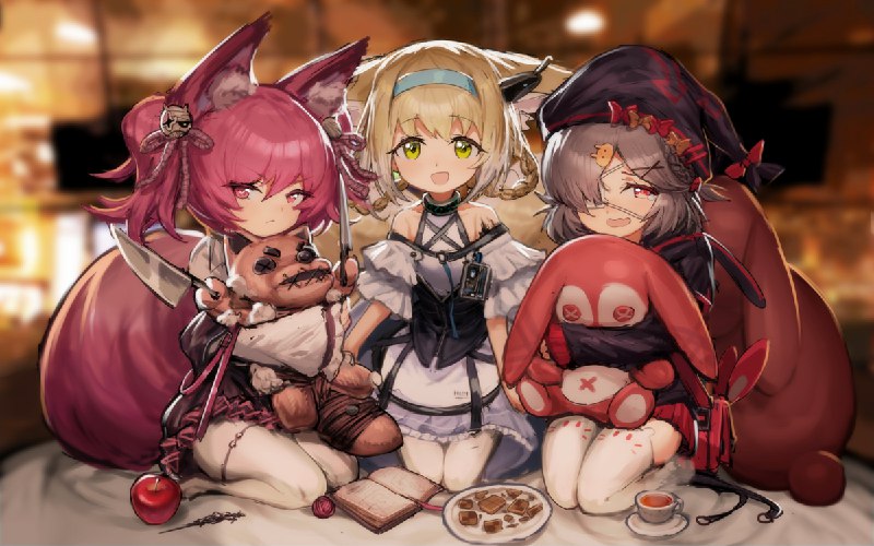 おままごと🎎 / Jell#明日方舟 #アークナイツ #铃兰 #泡普卡 #巫恋 #スズラン(アークナイツ) #白タイツ #白スト #ポプカル(アークナイツ) #シャマレ(アークナイツ)