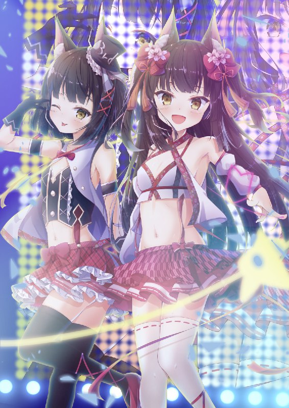 長陸奥オンステージ / 円つくも@C99一日目#アズールレーン #長門(アズールレーン) #陸奥(アズールレーン) #黒ニーソ/白ニーソ #おへそ #アズールレーン1000users入り