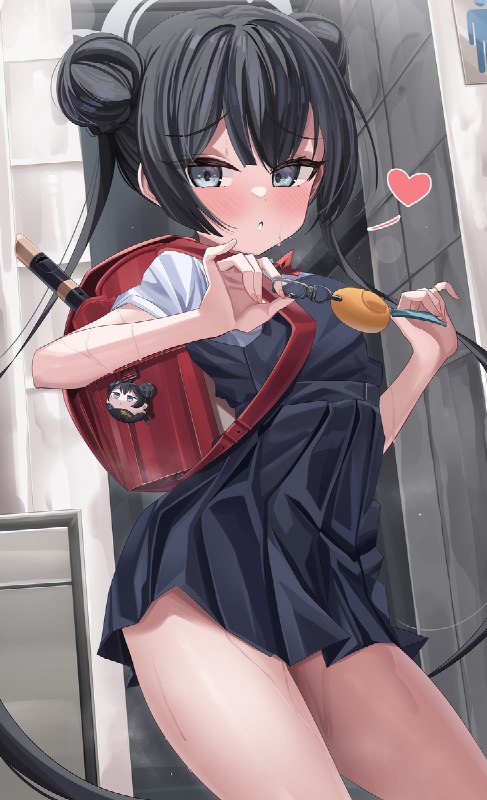 %mid% キサキ(小学生)#ブルーアーカイブ #ブルアカ #BlueArchive #ランドセル #竜華キサキ #汗