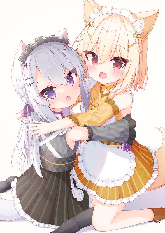 おむすび屋2期生 / 五十六#メイド #Vtuber #アサヒナノ #ツキミヤラン #おむすび屋 #獣耳 #ぺたん座り