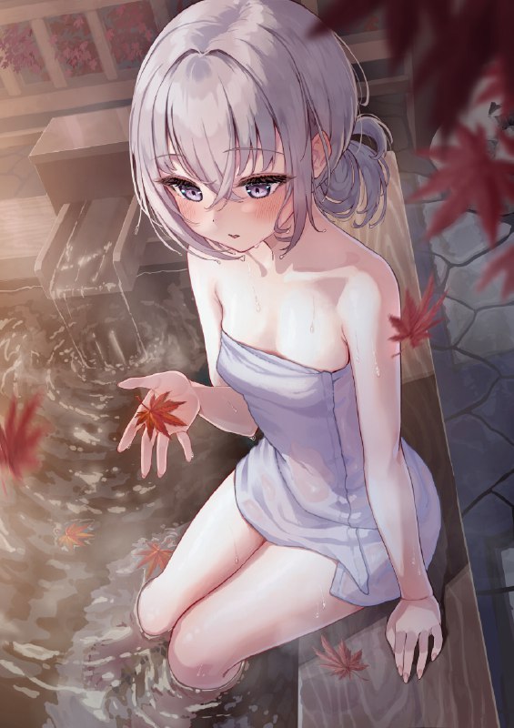  「義兄さん、私のこと･･･どう思ってるのかな･･･」#オリジナル #義妹 #銀髪 #太もも #ちっぱい