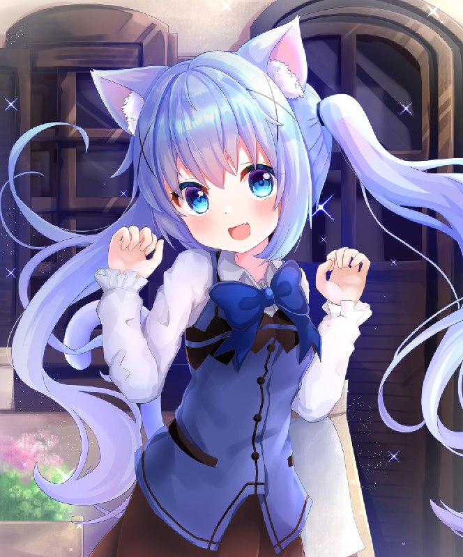 猫耳チノちゃん / ネコザメ🦈#ご注文はうさぎですか? #ごちうさ #香風智乃 #チノ #女の子 #ツインテール #猫耳 #ロリ